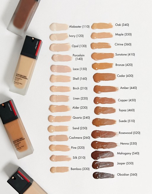 shiseido foundation shades